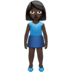 🧍🏿‍♀️ woman standing: dark skin tone display on Apple